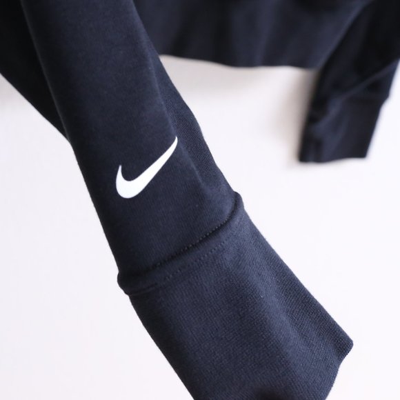 NIKE Women Cutout Crop Black Long Sleeve Sweatshirt S - Picture 8 of 17